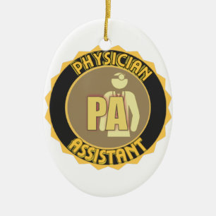 ORNEMENT EN CÉRAMIQUE LOGO D'ASSISTANT DE MÉDECIN DE PA