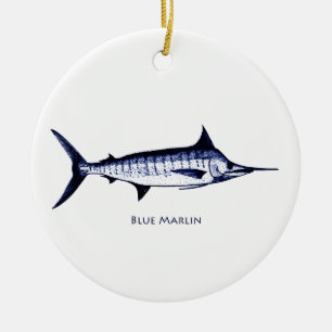 Ornement En Céramique Logo de Marlin bleu