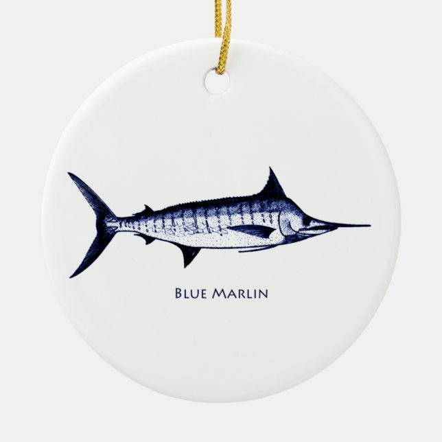 Ornement En Céramique Logo de Marlin bleu (Devant)