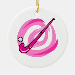 Ornement En Céramique Logo de rose d'hockey de champ