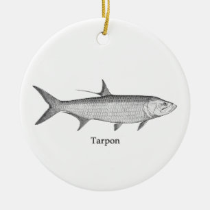 Ornement En Céramique Logo de tarpon (schéma)