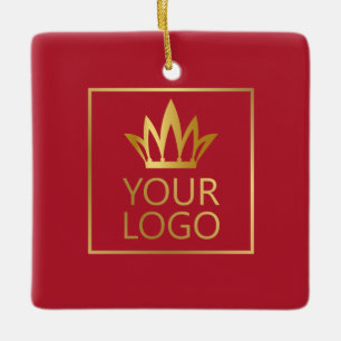 Ornement En Céramique Logo de votre entreprise Joyeuses fêtes