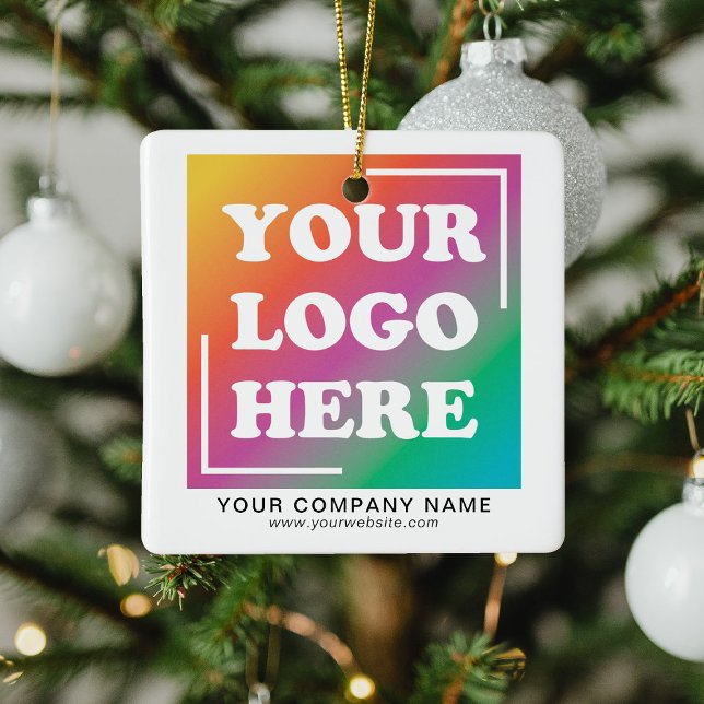 Ornement En Céramique Logo d'entreprise Noël promotionnel (Créateur téléchargé)