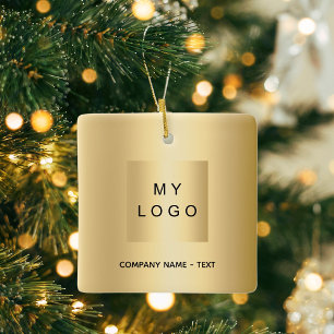 Ornement En Céramique Logo d'entreprise or Noël
