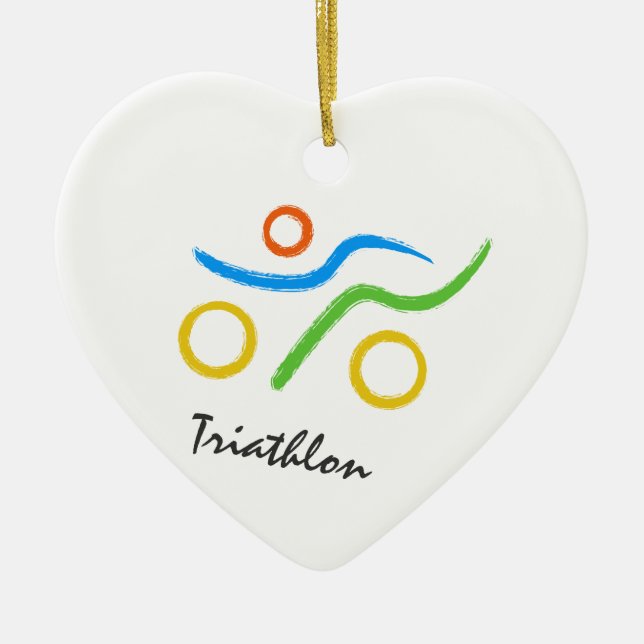 Ornement En Céramique Logo du triathlon (Devant)