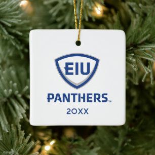 Ornement En Céramique Logo Eastern Illinois Panthers Shield & Wordmark