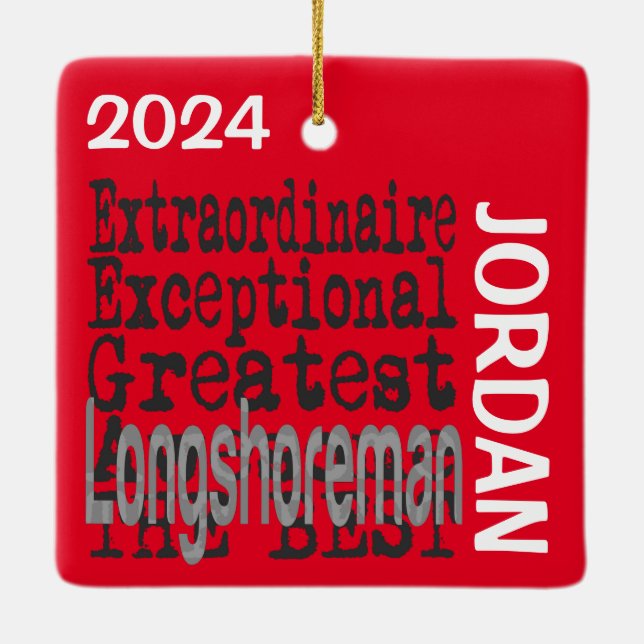 Ornement En Céramique Longshoreman Extraordinaire CUSTOM (Dos)