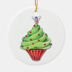 Ornement En Céramique L'ornement de Noël des Cupcake