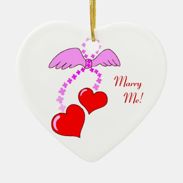 Ornement En Céramique L'ornement des coeurs de Valentine (Devant)