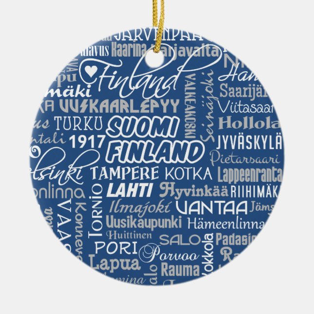 Ornement En Céramique L'ornement des villes de Finlande (Devant)