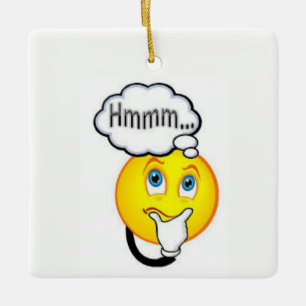 ORNEMENT EN CÉRAMIQUE **L'ORNEMENT ÉMOJI DE PENSÉE*** DE NOËL
