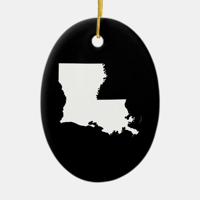 Ornement En Céramique Louisiane en blanc et noir (Devant)