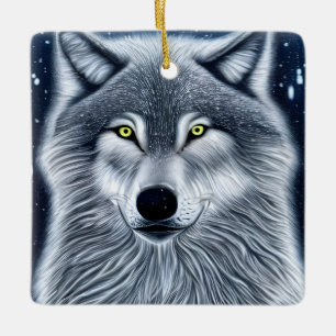 Ornement En Céramique Loup sauvage