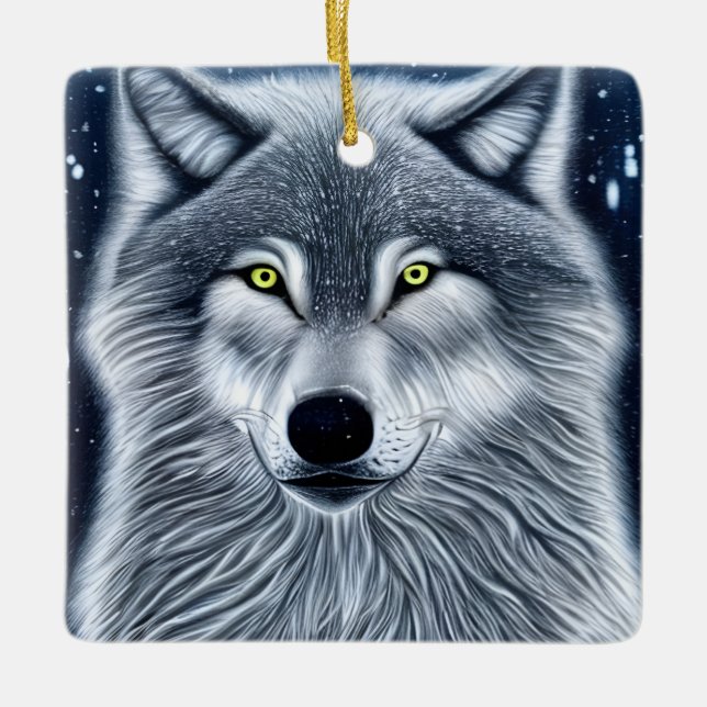 Ornement En Céramique Loup sauvage (Devant)