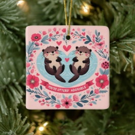 Ornement En Céramique Loutre adorable jeu de mots