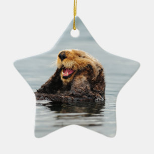 Ornement En Céramique Loutre de mer d'Alaska