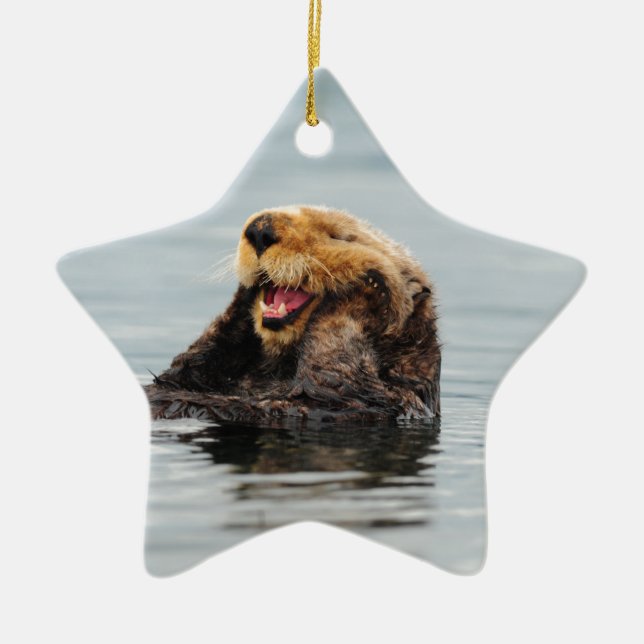 Ornement En Céramique Loutre de mer d'Alaska (Devant)