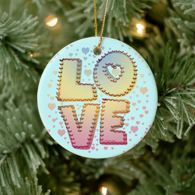 Ornement En Céramique Love Lettres ornament (Arbre)