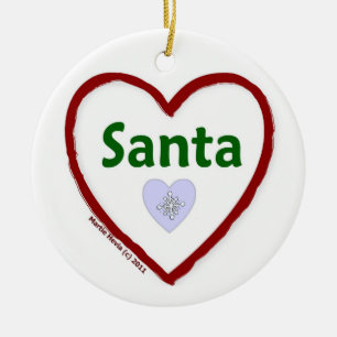Ornement En Céramique Love Père Noël