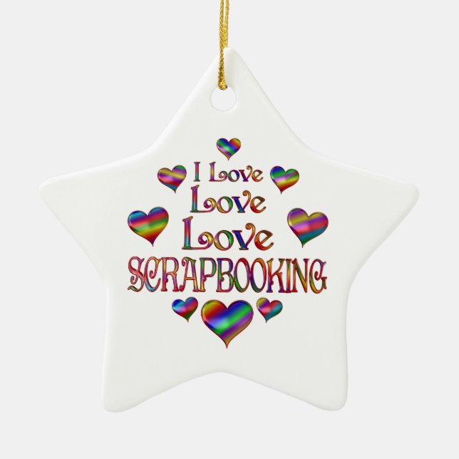 Ornement En Céramique Love Scrapbooking (Devant)