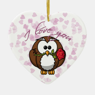 Ornement En Céramique lover owl