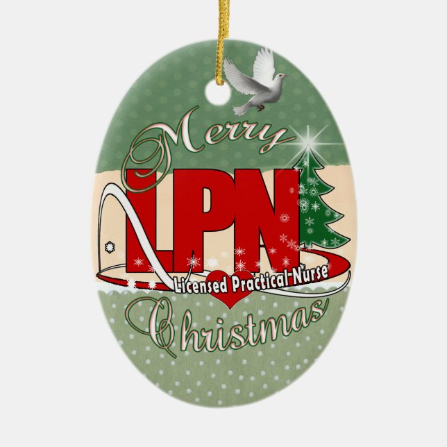 Ornement En Céramique LPN CHRISTMAS Infirmière pratique autorisée (Devant)