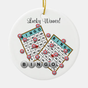 Ornement En Céramique Lucky Winner Bingo Thème Dédication