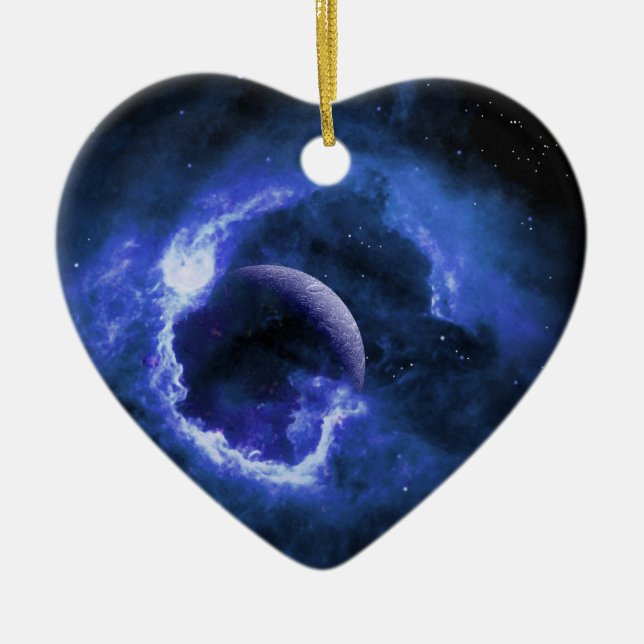 Ornement En Céramique Lune bleue (Devant)