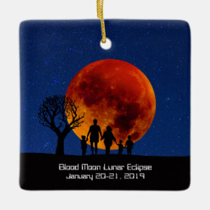 Ornement En Céramique Lune de sang Éclipse lunaire 2019