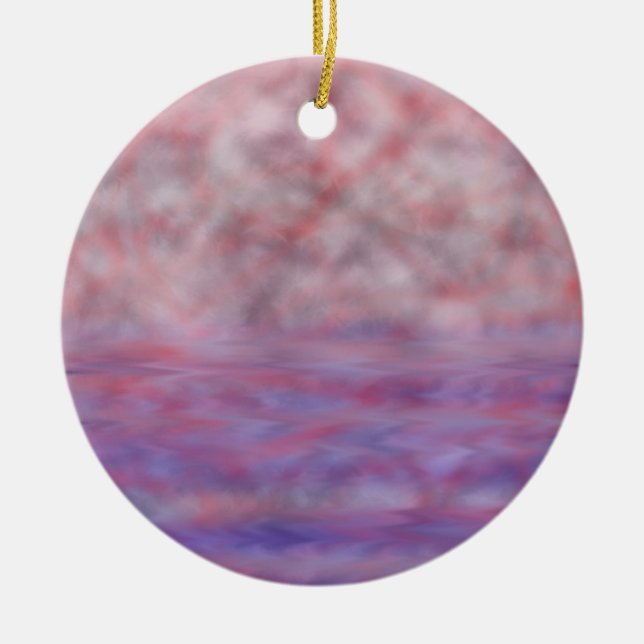 Ornement En Céramique Lune rouge bleu de l'eau (Devant)