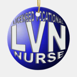 ORNEMENT EN CÉRAMIQUE LVN BLUE BALL NOËL ORNAMENT INFIRMIÈRE