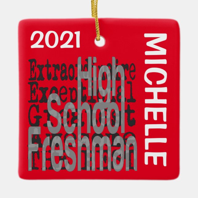 Ornement En Céramique Lycée Freshman Extraordinaire CUSTOM (Devant)