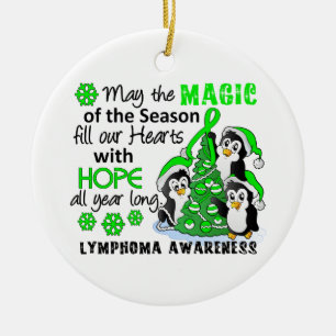Ornement En Céramique Lymphome de pingouins de Noël