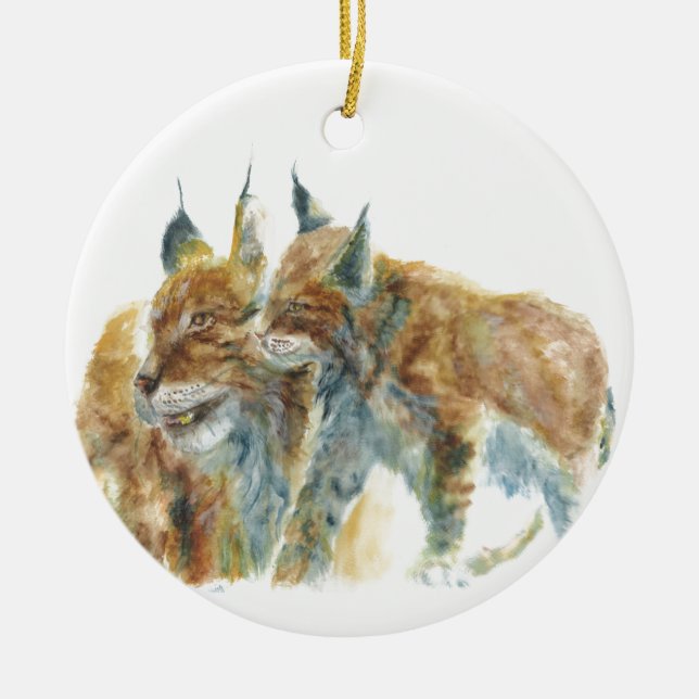 Ornement En Céramique Lynx design (Devant)