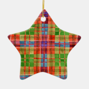 Ornement En Céramique MAC RAE TARTAN Céramique Star Ornement