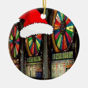 Ornement En Céramique Machines à sous Santa Hat