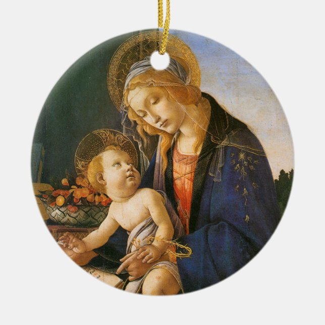 Ornement En Céramique Madonna del Libro Botticelli (Devant)