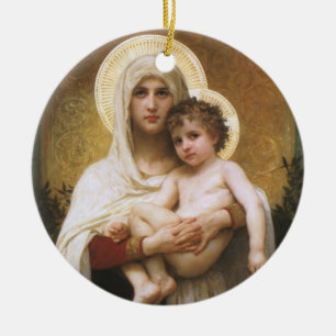 Ornement En Céramique Madonna des Roses par Bouguereau