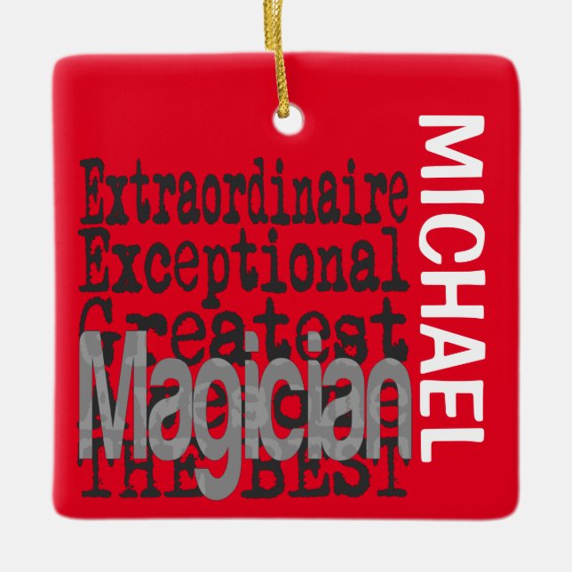 Ornement En Céramique Magicien Extraordinaire PERSONNALISÉ (Devant)