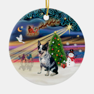 Ornement En Céramique Magie de Noël - Chien de bétail australien