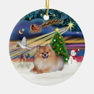 Ornement En Céramique Magie de Noël - Pomeranian 4