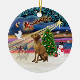 Ornement En Céramique Magie de Noël - Vizsla #2