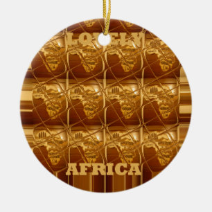 Ornement En Céramique Magnifique carte africaine Imprimer Design doré