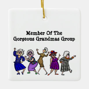 Ornement En Céramique Magnifique Grandmas Group Membre Orament