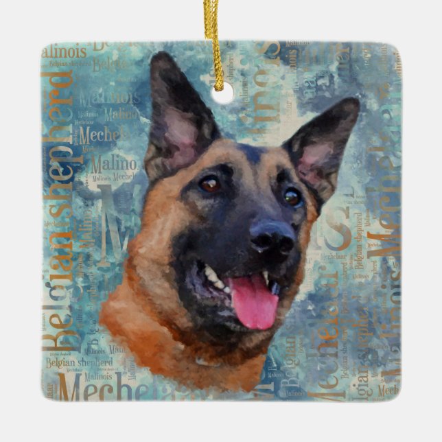 Ornement En Céramique Malinois - berger belge - Mechelaar (Devant)