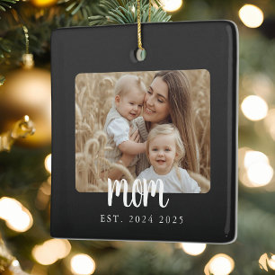 Ornement En Céramique Maman a établi un aimant de cadeau photo