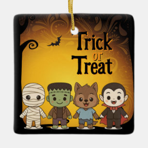 Ornement En Céramique Maman mignonne, Frankenstein, Dracula, loup-garou