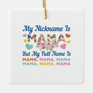 Ornement En Céramique Maman Mon Surnom Est Maman Anniversaire