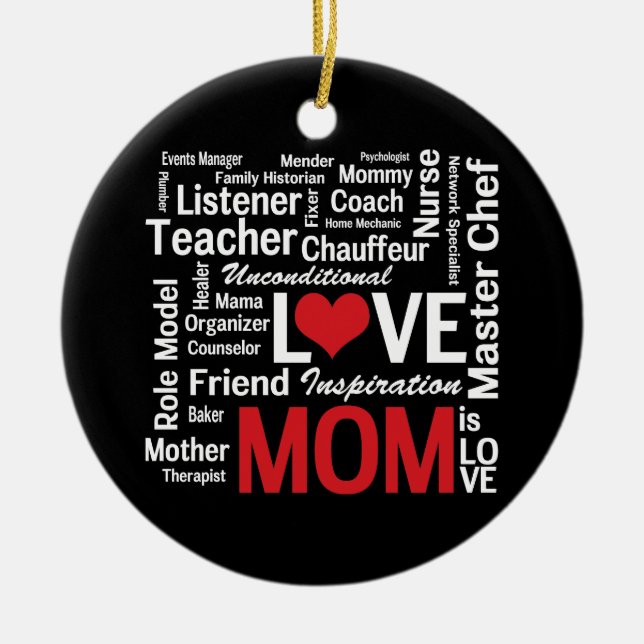 Ornement En Céramique Maman multitâche - le jour de mère ou (Devant)