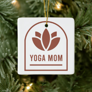 Ornement En Céramique Maman yoga yogi mère fleur de lotus esthétique boh